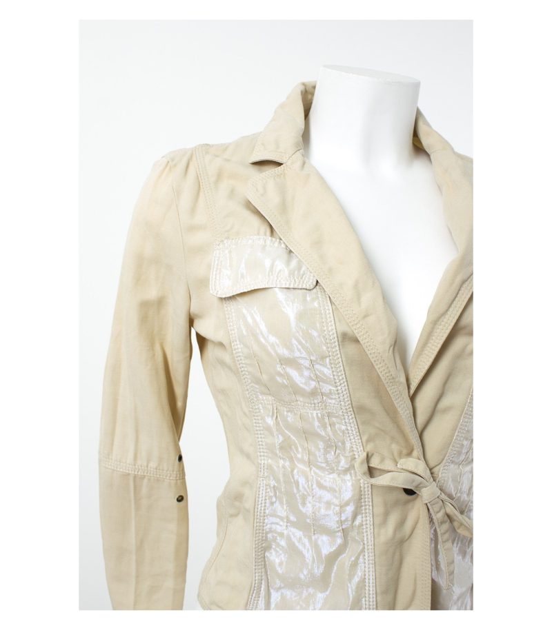 Marc Cain Damen Blazer Gr. N1/34 Baumwolle-Leinen-Mix – Foto 2