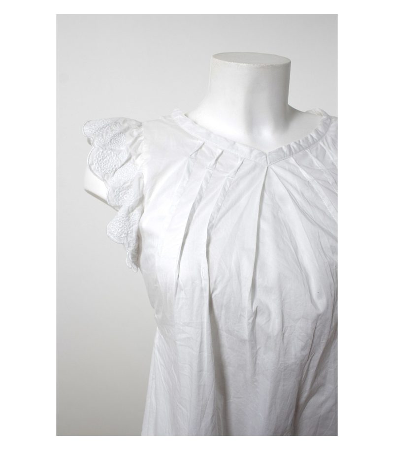 DKNY Mädchen Kleid Sommerkleid Gr. 10 Weiß Baumwolle – Foto 2