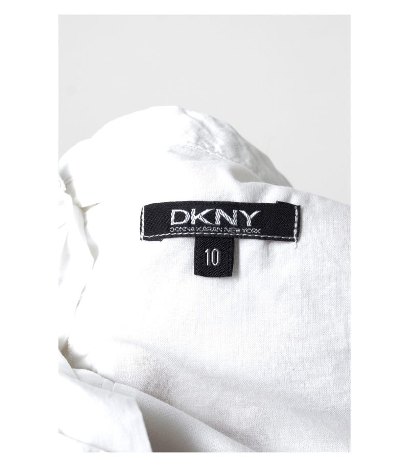 DKNY Mädchen Kleid Sommerkleid Gr. 10 Weiß Baumwolle – Foto 4