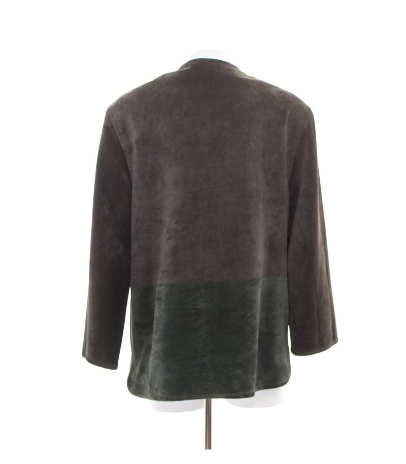 tofana Damen Jacke Trachten Janker Gr. DE 40 Grün Grau Leder – Foto 3