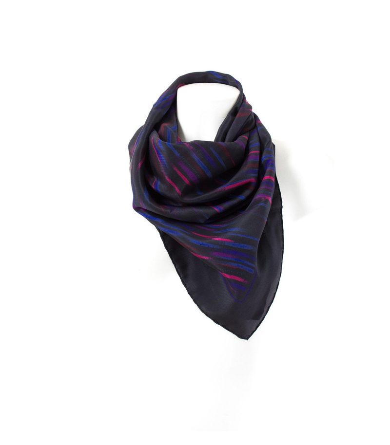 Damen Tuch 100% Schal Tuch Halstuch Scarf Scarves Gr. 87X87 Mehrfarbig Seide – Foto 1