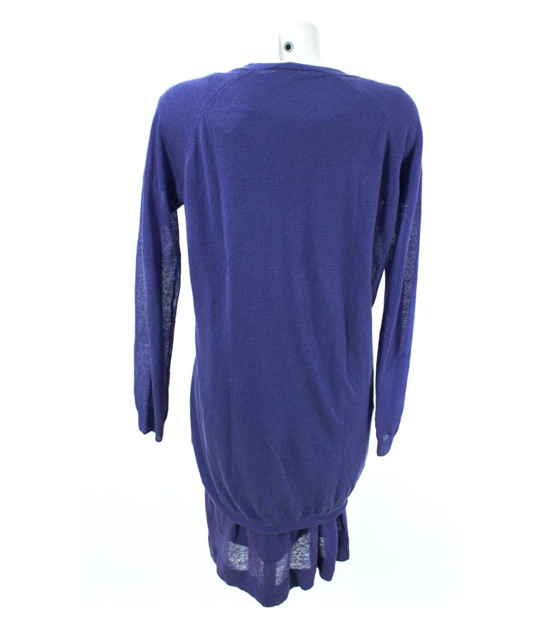 STEFANEL Twinset 3 tlg. Kleid Top Strickjacke Shirtkleid Cardigan Gr. S-M Leinen – Foto 2