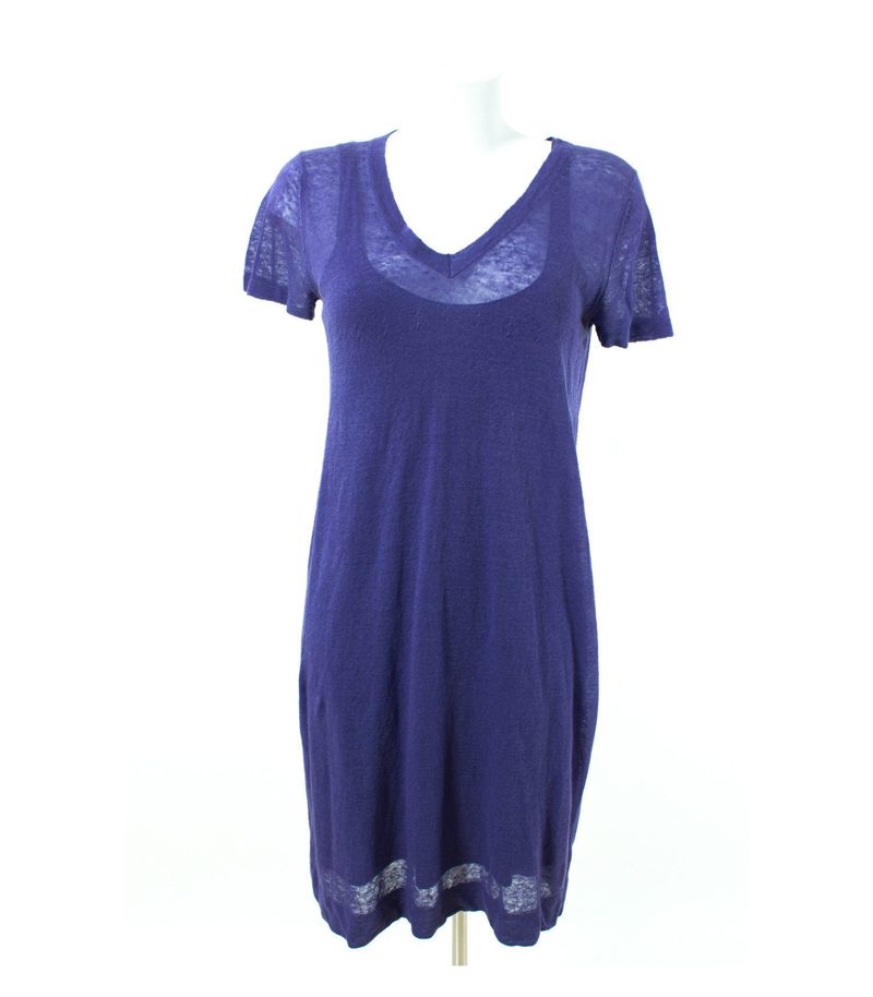 STEFANEL Twinset 3 tlg. Kleid Top Strickjacke Shirtkleid Cardigan Gr. S-M Leinen – Foto 3