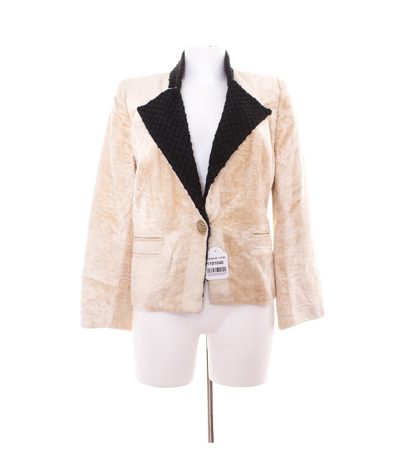 Maddalena Di Stefano Damen Blazer Gr. L Creme Schwarz Wolle