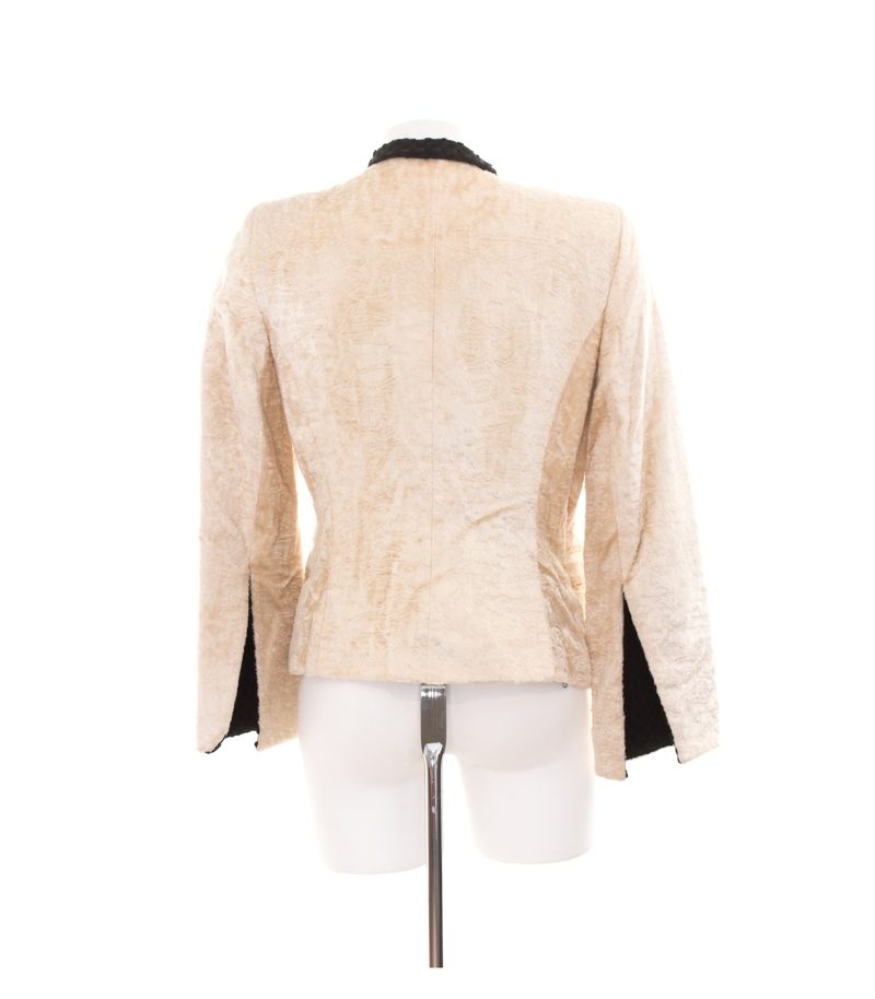 Maddalena Di Stefano Damen Blazer Gr. L Creme Schwarz Wolle – Foto 3