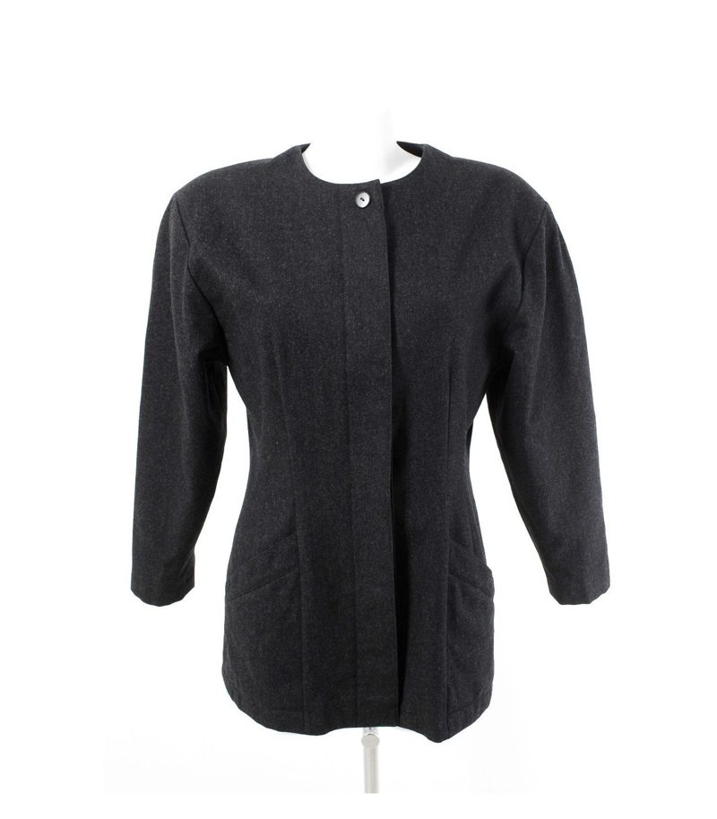 Marc Cain Jacke Anthrazitgrau Gr. 3=DE 19 (kurz) Reine Wolle – Foto 1