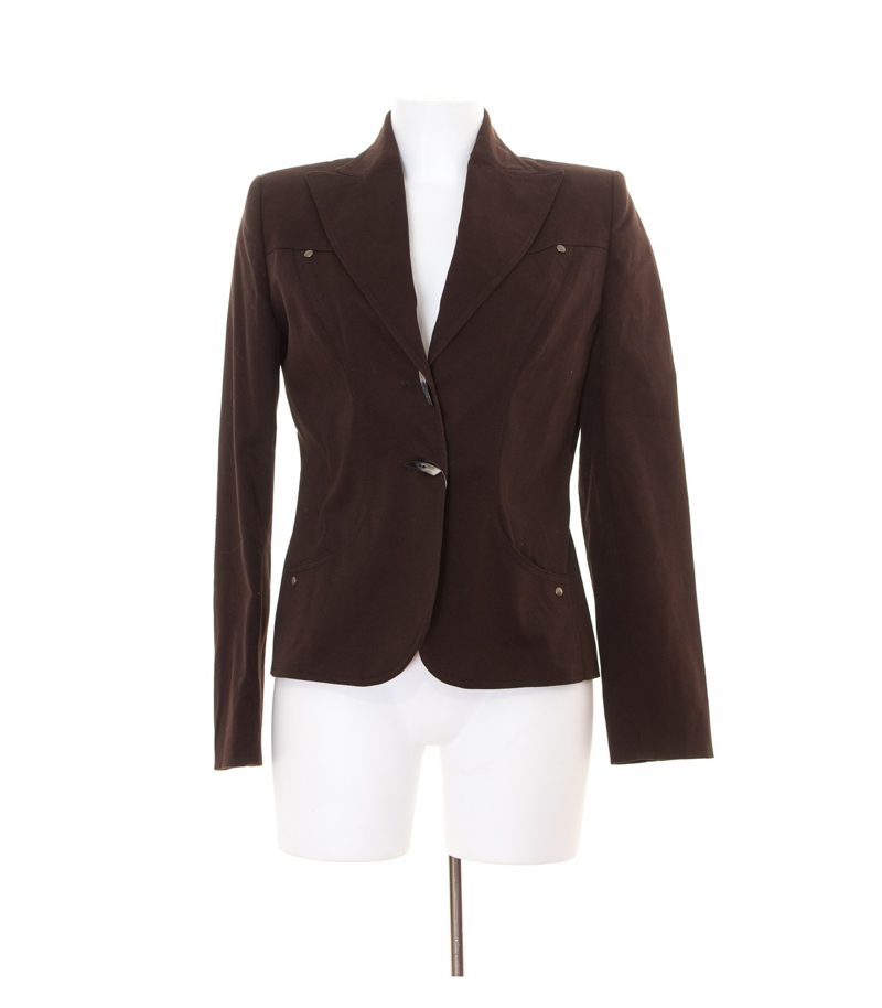 ECHO BLU Damen Blazer Gr. DE 38 Braun Baumwolle – Foto 1