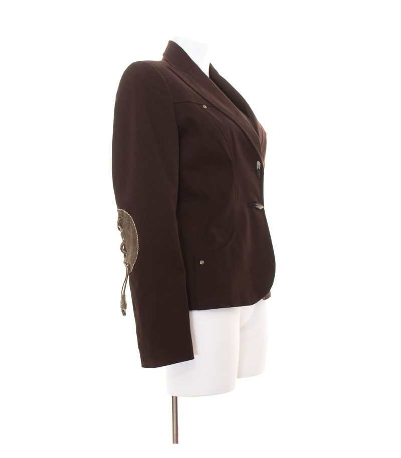 ECHO BLU Damen Blazer Gr. DE 38 Braun Baumwolle – Foto 2