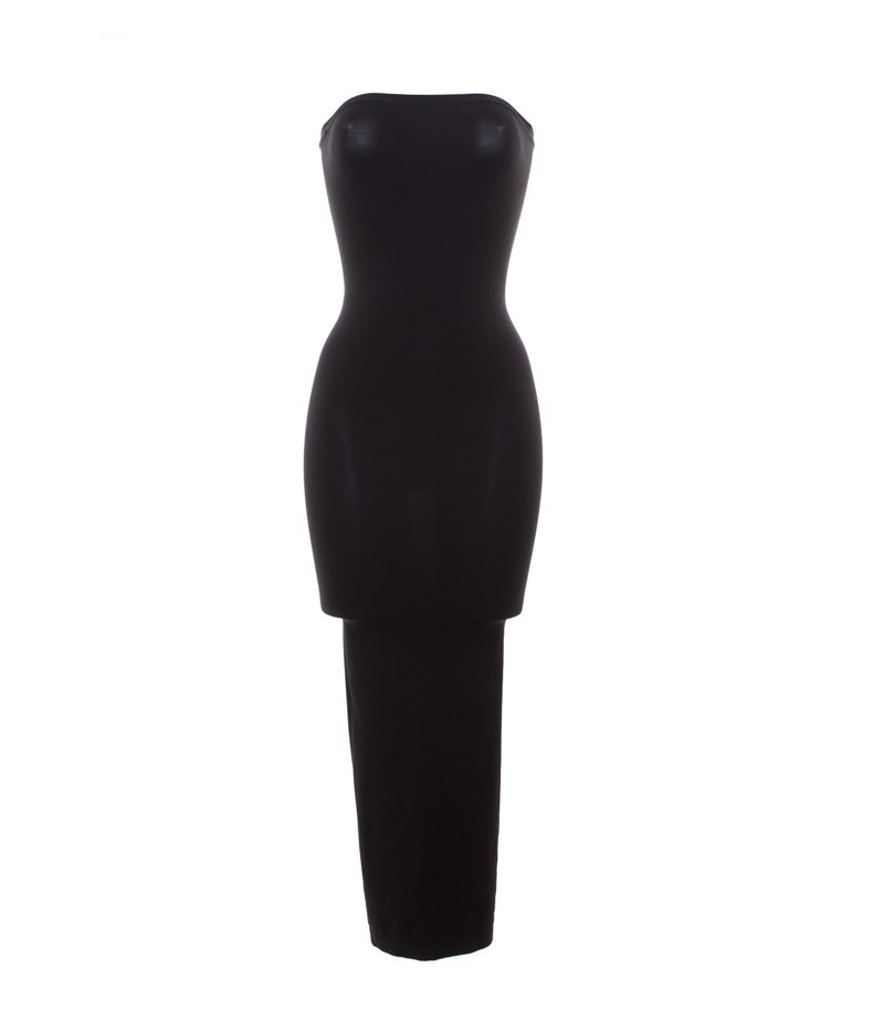 Wolford Damen Kleid Maxikleid Gr. XS Schwarz Trägerlos – Foto 1