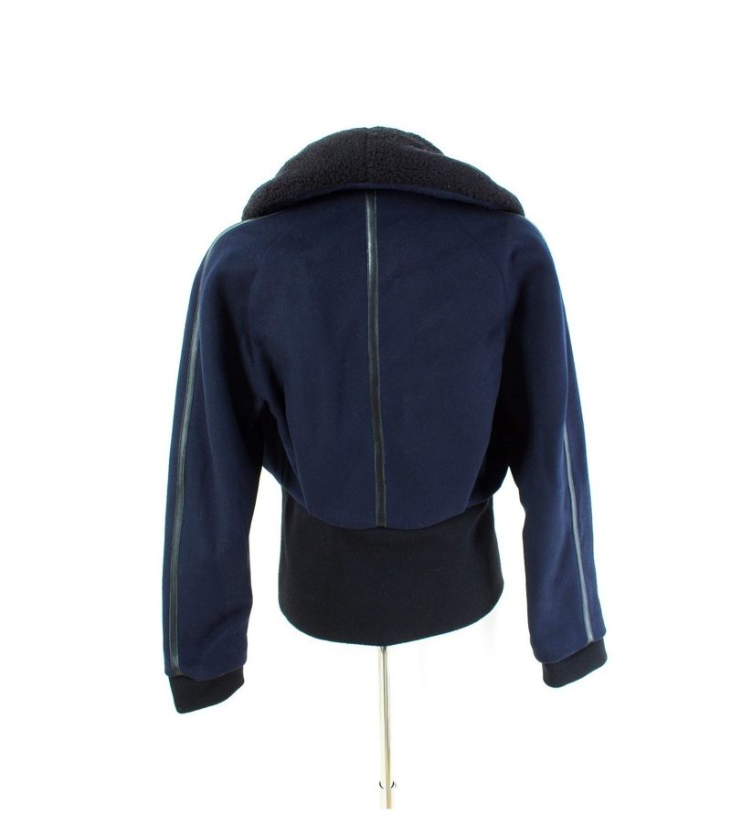 H&M Jacke Reine Winterjacke Wolljacke Gr. 40/L Wolle Leder Neu – Foto 3