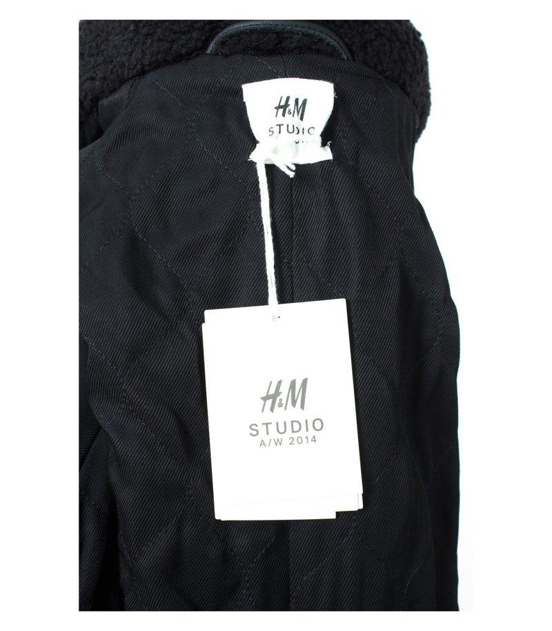 H&M Jacke Reine Winterjacke Wolljacke Gr. 40/L Wolle Leder Neu – Foto 4