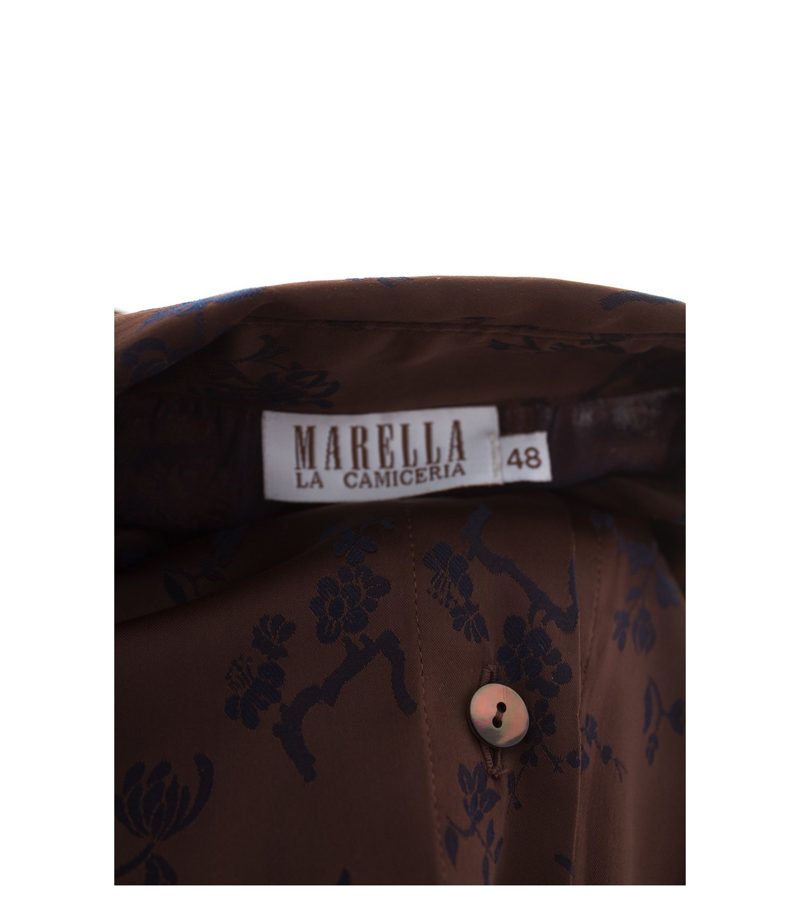 MARELLA Damen LA CAMICERIA Bluse Gr. DE 42 Braun Blau – Foto 4