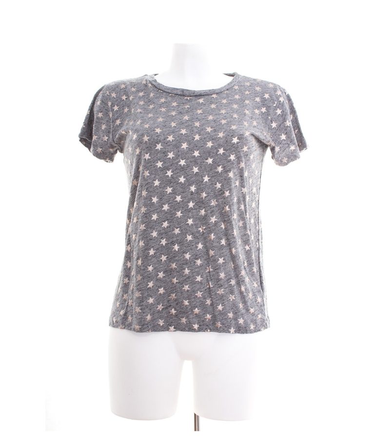 J.CREW Damen Shirt Freizeitshirt T-Shirt Gr. M Grau Silber Baumwolle – Foto 1