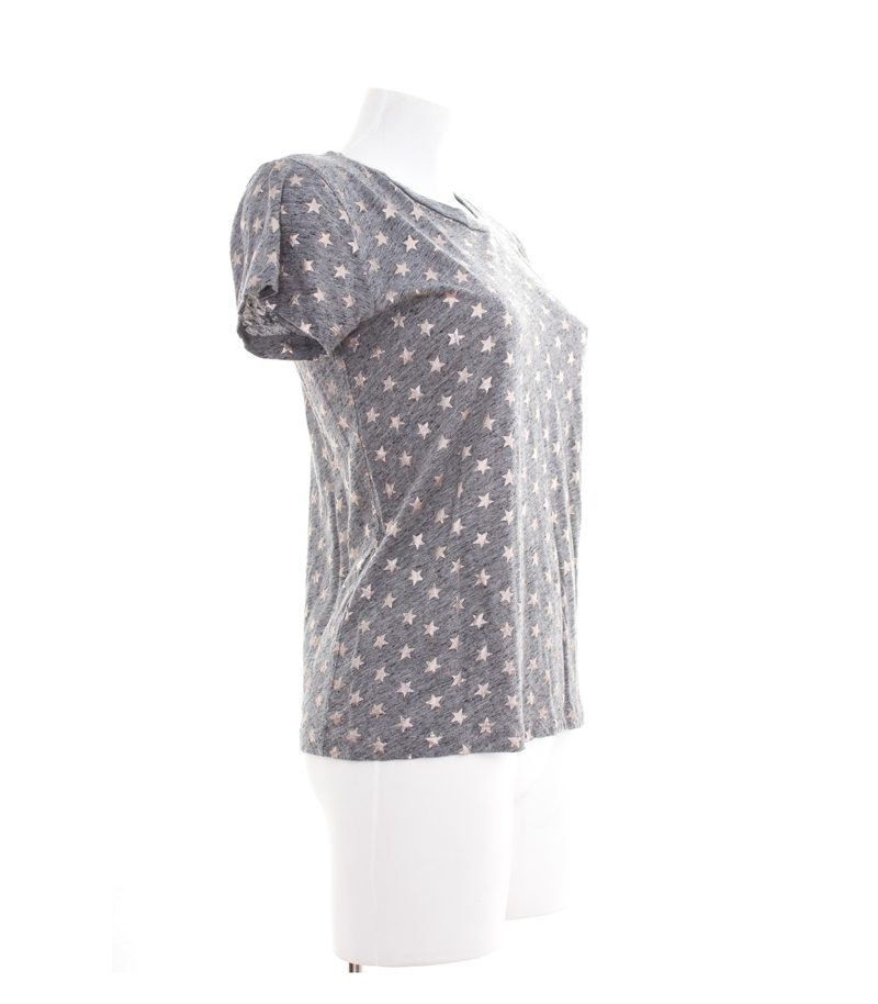 J.CREW Damen Shirt Freizeitshirt T-Shirt Gr. M Grau Silber Baumwolle – Foto 2