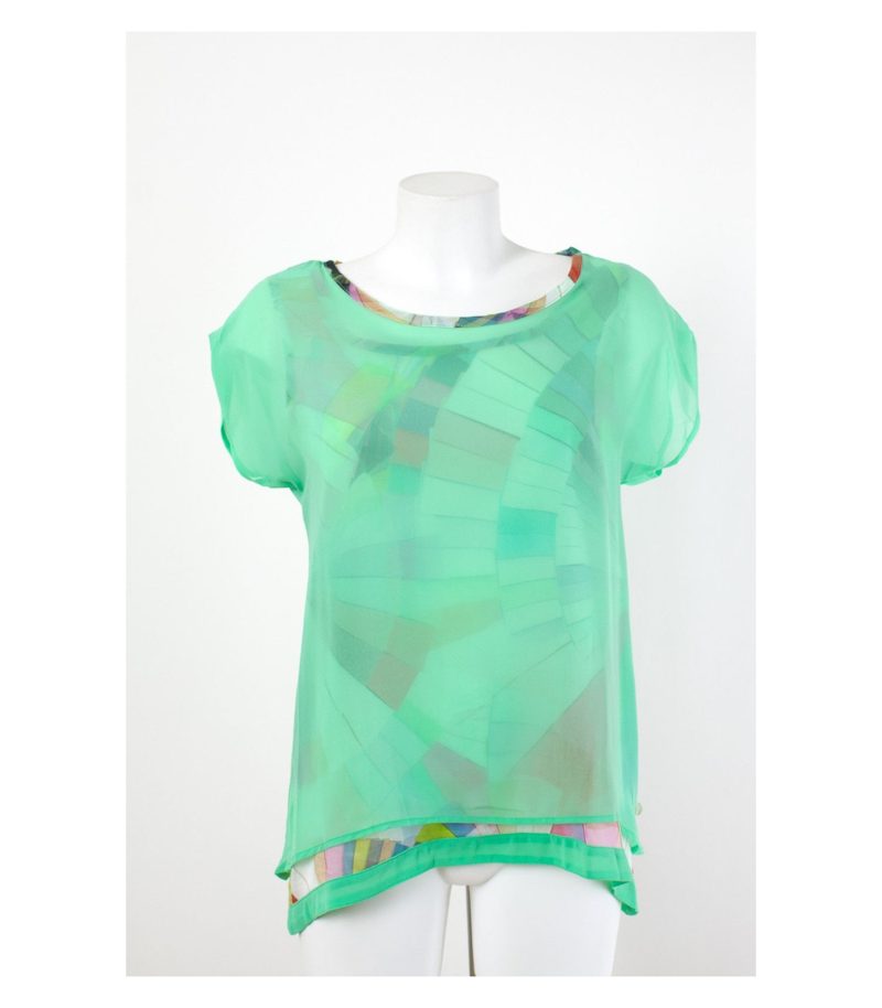 CHEYENNE Shirt T-Shirt Kurzarm Freizeit Rundhals Gr. S/36 Asymmetrisch NEU – Foto 1