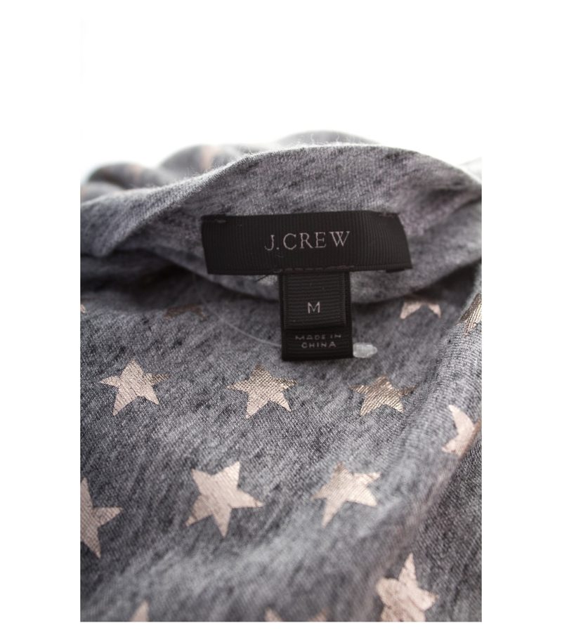 J.CREW Damen Shirt Freizeitshirt T-Shirt Gr. M Grau Silber Baumwolle – Foto 4
