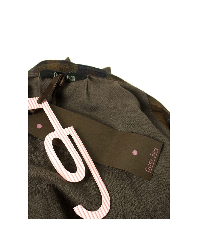OLIVER JUNG Kostüm Blazer Rock Lagenlook Gr. L/40 Wolle NEU – Foto 3
