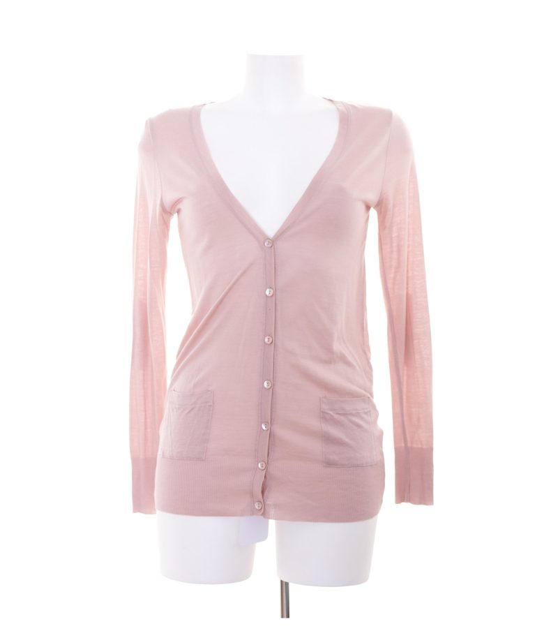 Massimo Dutti Damen Strickjacke Gr. M Taupe Strick Baumwolle – Foto 1
