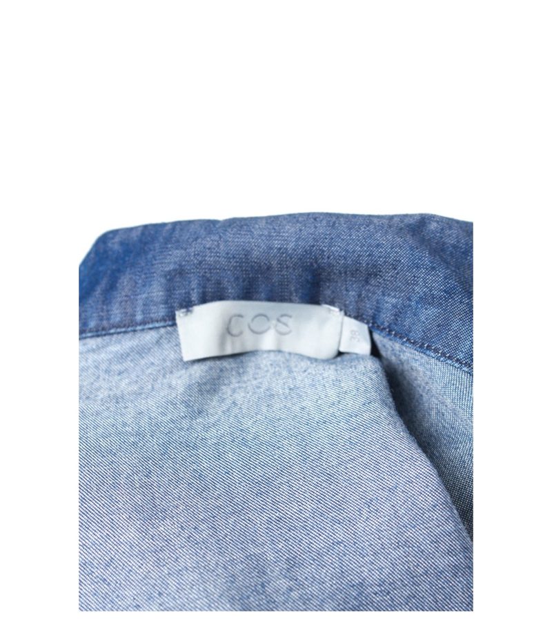 COS Damen Blazer Lyocell Business Klassisch Einreiher Gr. M Blau – Foto 3