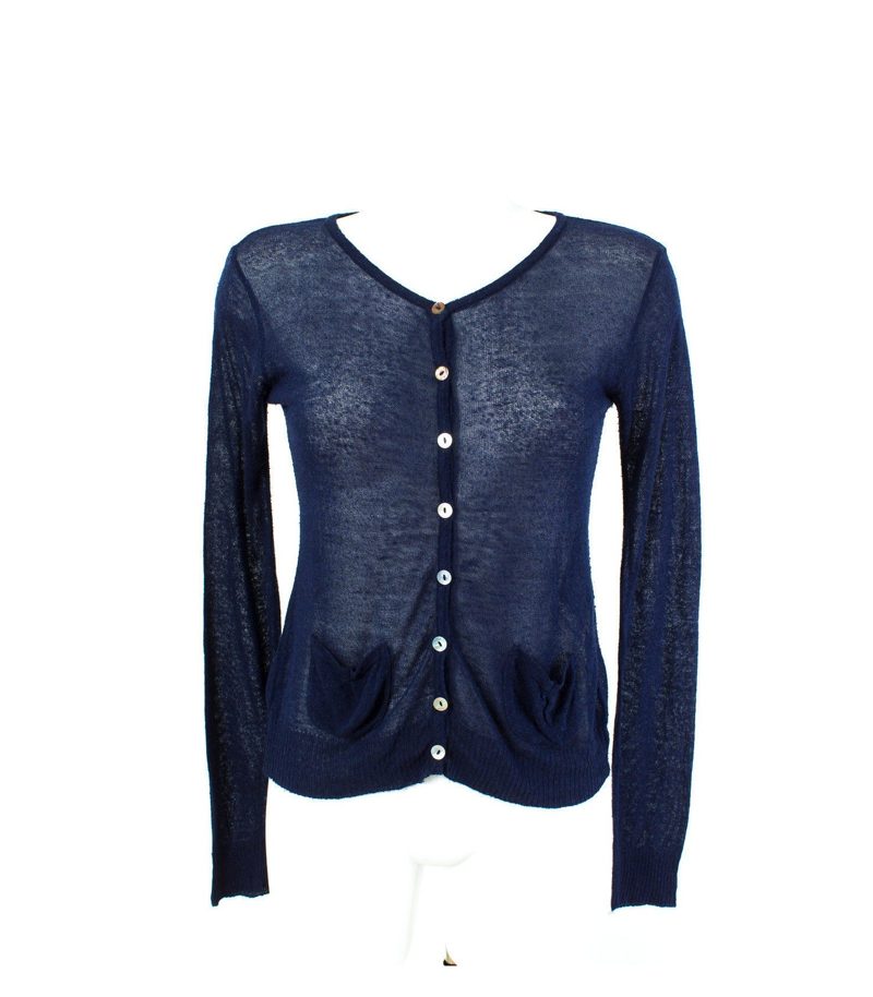 AVOCA origin Strickjacke Cardigan Feinstrick Gr. 0=DE XS/34 Leinen Strick – Foto 1