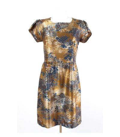 Benetton Kleid Cocktailkleid Gr. L/40 A-Linie Satin