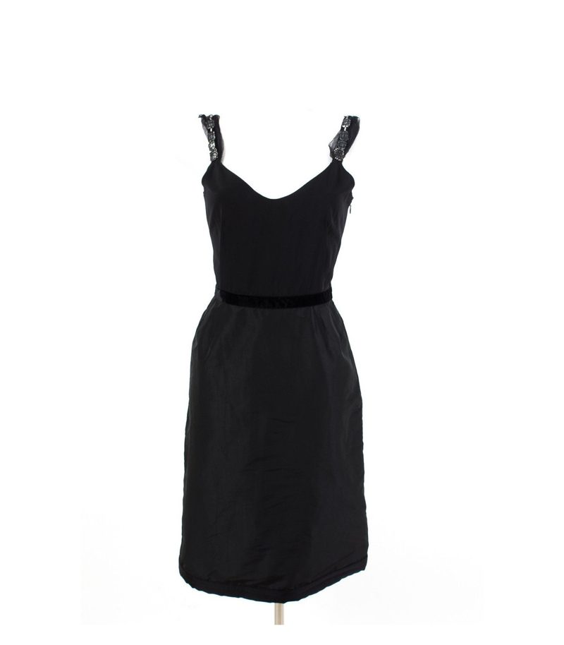 Damen Kleid Abendkleid Klein Schwarze Gr. M/38 Seide – Foto 1