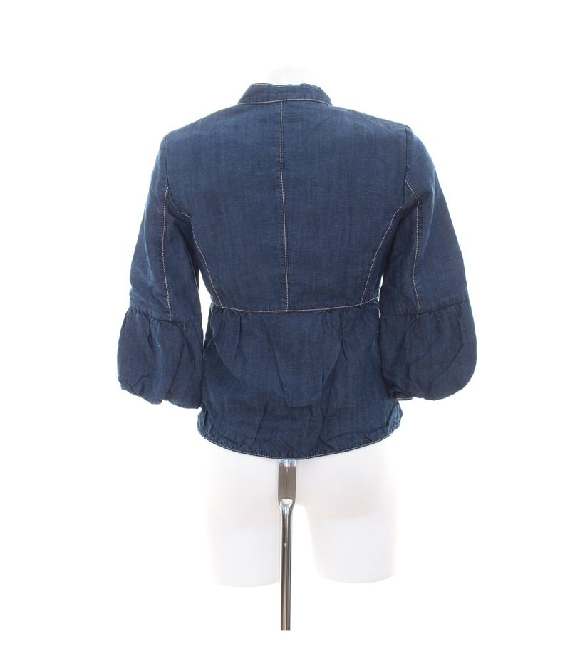 oui Damen Jeansjacke Sommerjacke Gr. DE 34 Blau Denim Leinen – Foto 3
