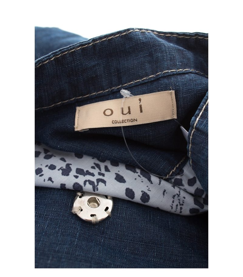 oui Damen Jeansjacke Sommerjacke Gr. DE 34 Blau Denim Leinen – Foto 4