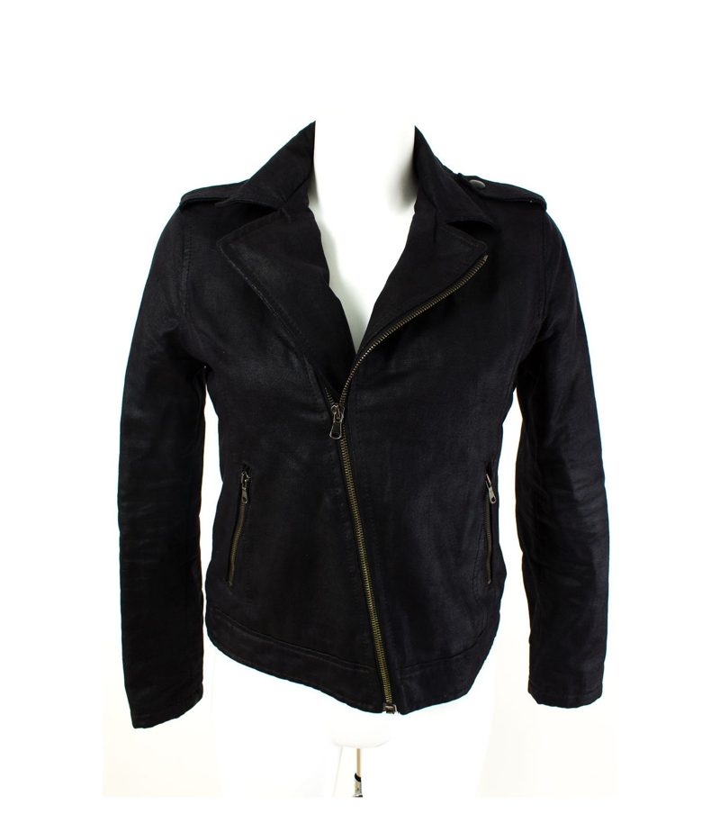 Benetton Mädchen Jacke Bikerjacke Gr. 160 cm/XXL/11-12 Baumwolle – Foto 2