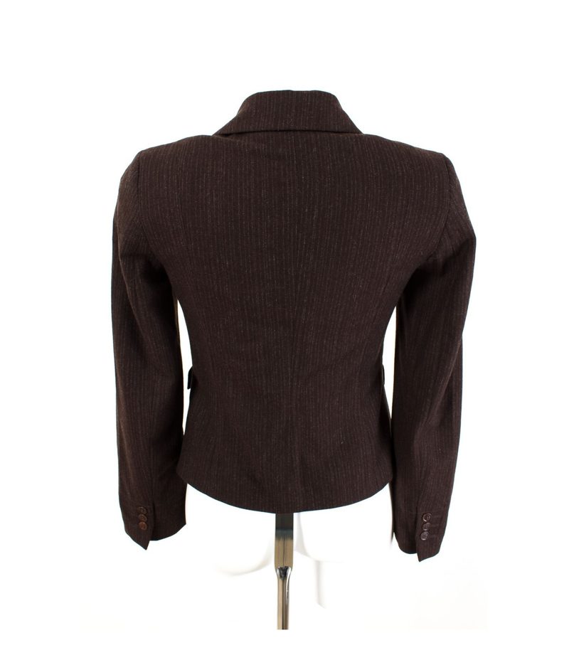 STEFANEL Damen Blazer Wolljacke Gr. 32 Braun Wolle – Foto 2