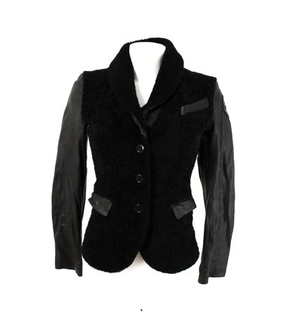 Damen Übergangsjacke Lederjacke Gr. 42 DE 34 Echres Schwarz Leder