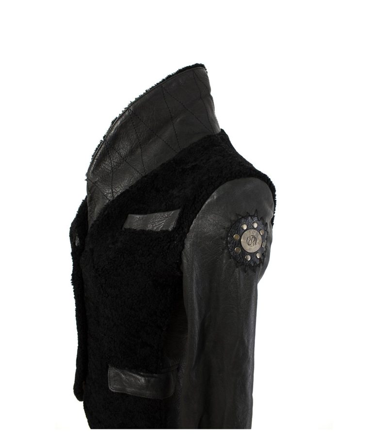 Damen Übergangsjacke Lederjacke Gr. 42 DE 34 Echres Schwarz Leder – Foto 2