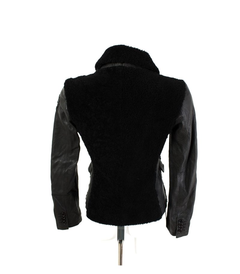 Damen Übergangsjacke Lederjacke Gr. 42 DE 34 Echres Schwarz Leder – Foto 4