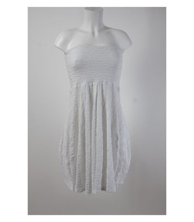 HINDAHL & SKUDELNY Kleid Sommerkleid Bandeau Gr. XS Weiß Baumwolle