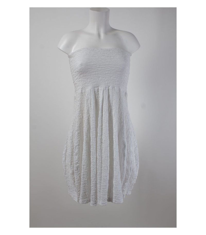 HINDAHL & SKUDELNY Kleid Sommerkleid Bandeau Gr. XS Weiß Baumwolle – Foto 1