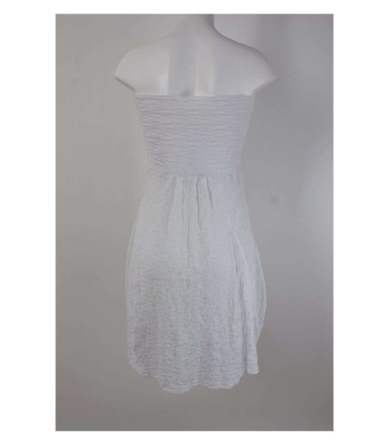 HINDAHL & SKUDELNY Kleid Sommerkleid Bandeau Gr. XS Weiß Baumwolle – Foto 2