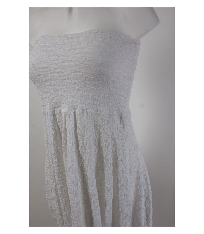HINDAHL & SKUDELNY Kleid Sommerkleid Bandeau Gr. XS Weiß Baumwolle – Foto 3