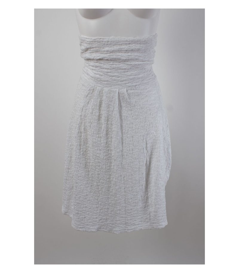 HINDAHL & SKUDELNY Kleid Sommerkleid Bandeau Gr. XS Weiß Baumwolle – Foto 4