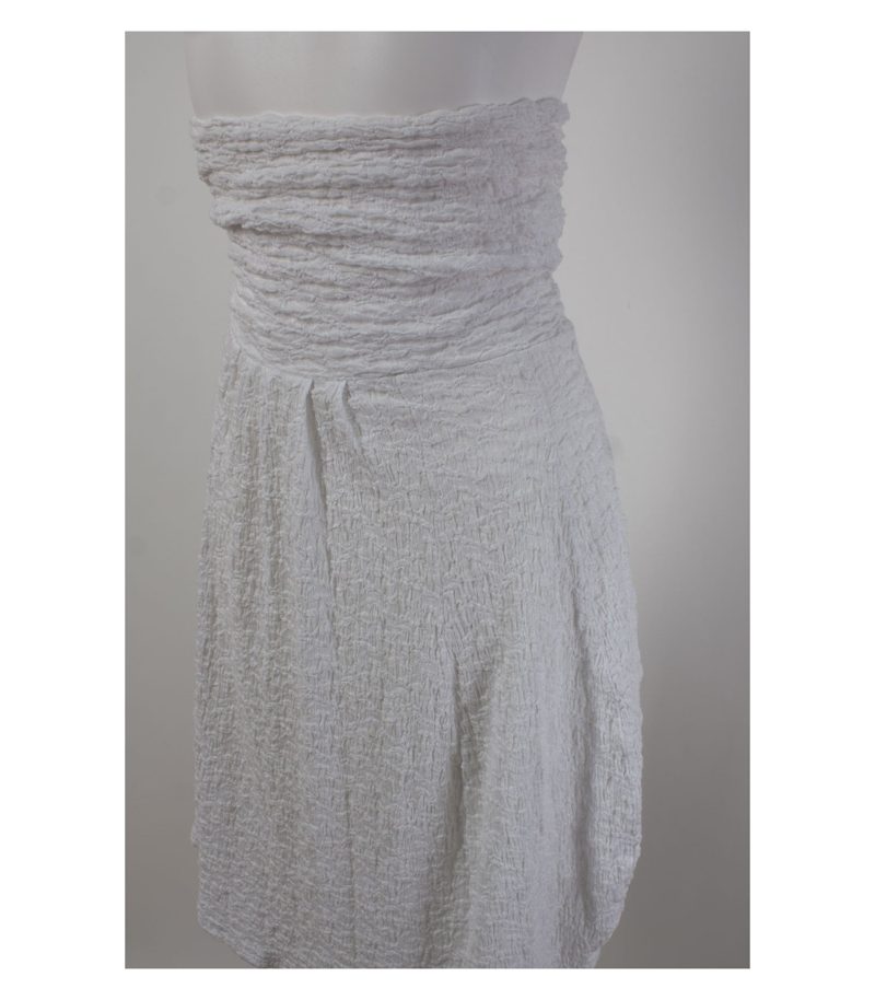 HINDAHL & SKUDELNY Kleid Sommerkleid Bandeau Gr. XS Weiß Baumwolle – Foto 5