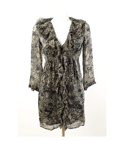 velvet Kleid Sommerkleid Chiffon Shirtdress Gr. S