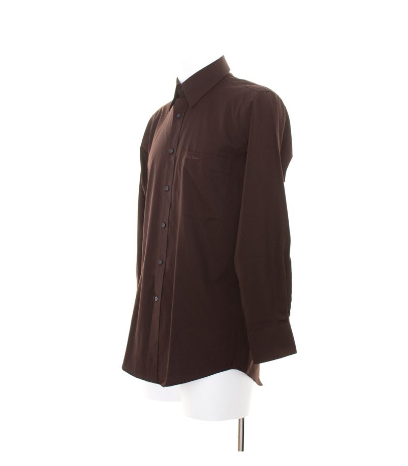 pierre cardin Herren Hemd Business Shirt Gr. 15/32 Braun Baumwolle – Foto 2