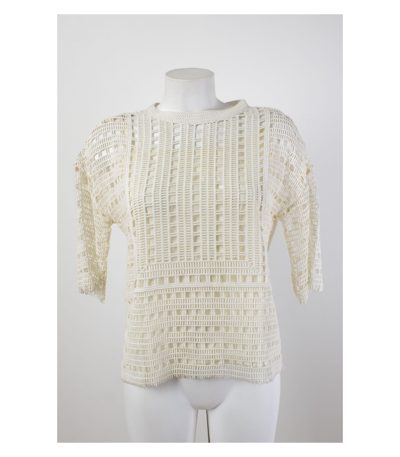 Damen Bluse Pullover Shirt Pulli Oberteil Gr. L Baumwolle Strick