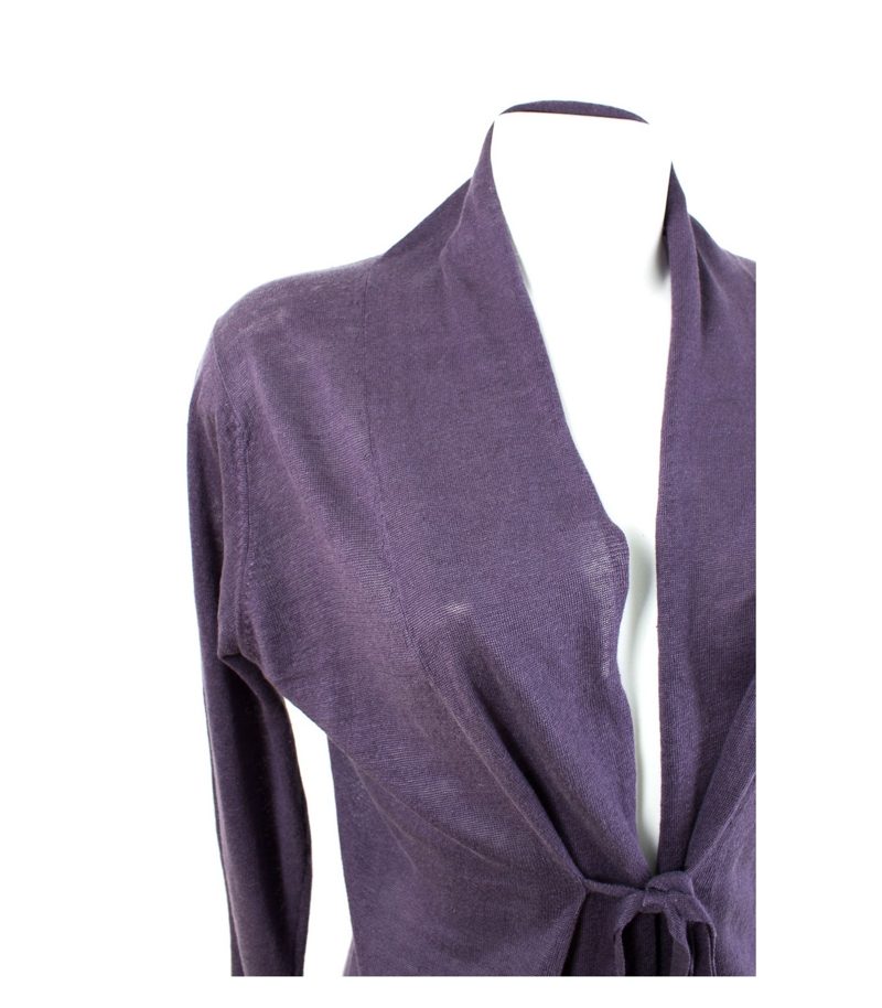 Donna Lane Damen Strickjacke Cardigan Bindeband Langarm Gr. M Lila Leinen – Foto 2