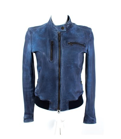 ICE ICEBERG Übergangsjacke Lederjacke Used Look Casual Gr. M Blau