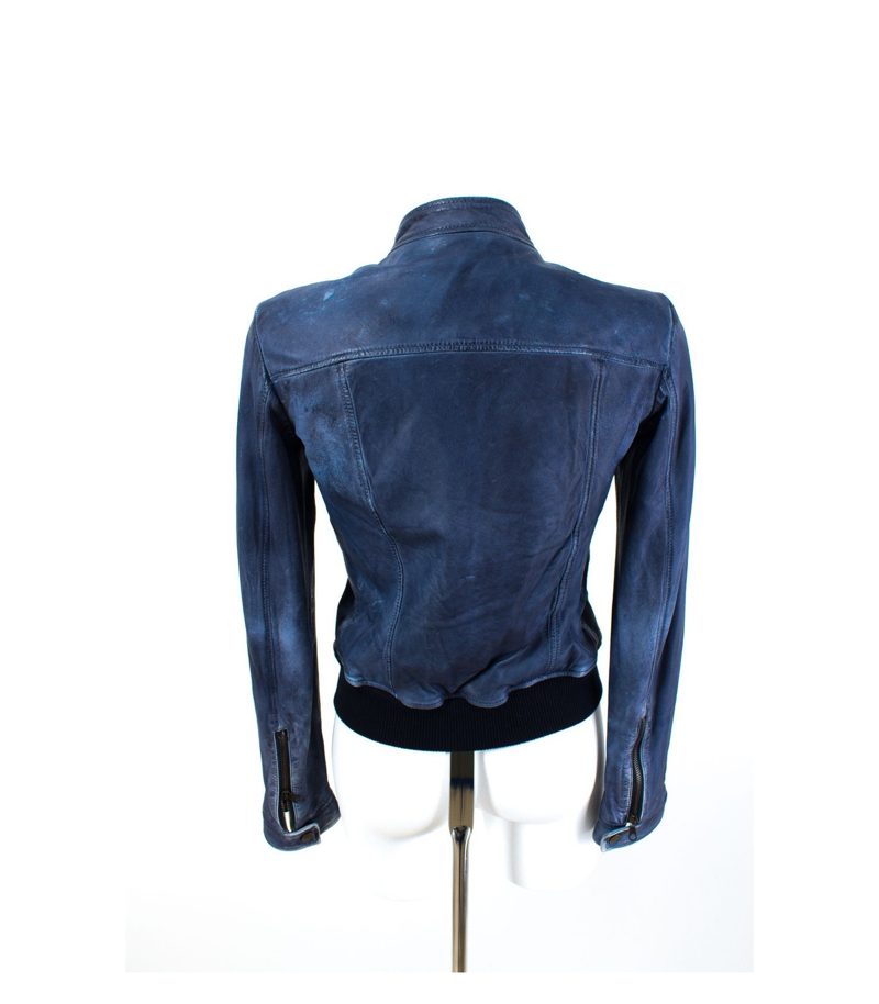 ICE ICEBERG Übergangsjacke Lederjacke Used Look Casual Gr. M Blau – Foto 3