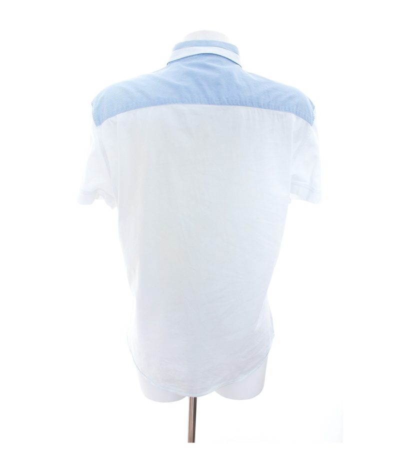 CLASS roberto cavalli Damen Bluse Shirt Gr. DE 46 Blau Weiß Baumwolle – Foto 3