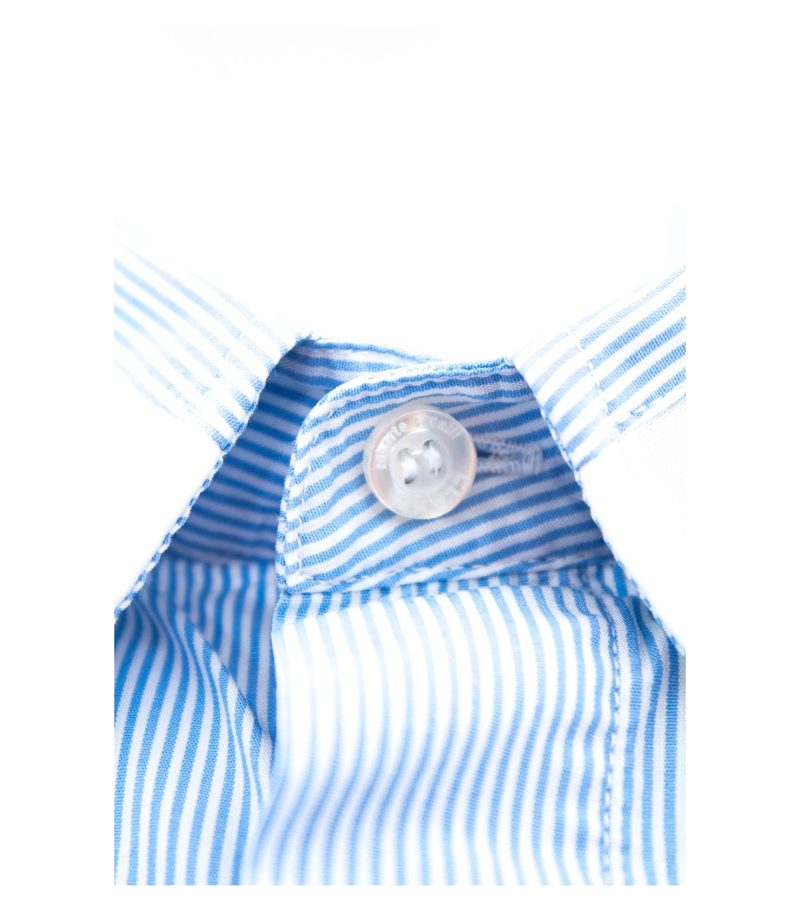 CLASS roberto cavalli Damen Bluse Shirt Gr. DE 46 Blau Weiß Baumwolle – Foto 5