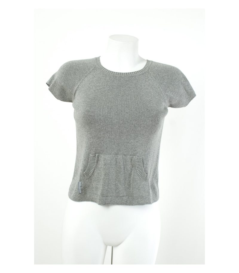 DKNY Damen Pullover Kurzarm Pulli Feinstrick Gr. XS Baumwolle Strick – Foto 1
