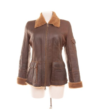 Steven Ashford Damen Lammfelljacke  Gr. 36 Braun Lederjacke Leder