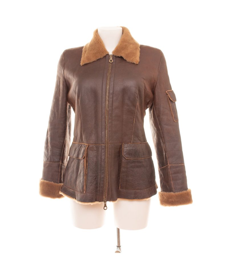 Steven Ashford Damen Lammfelljacke  Gr. 36 Braun Lederjacke Leder – Foto 1